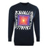 Cavalli Class Asymmetric Box Design Navy Blue Sweatshirt L